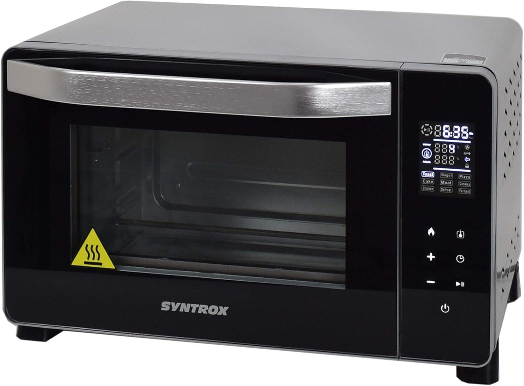 Syntrox Germany 25 Liter Digitaler Edelstahl Mini Stand Backofen mit Umluft und Drehspiess Miniofen
