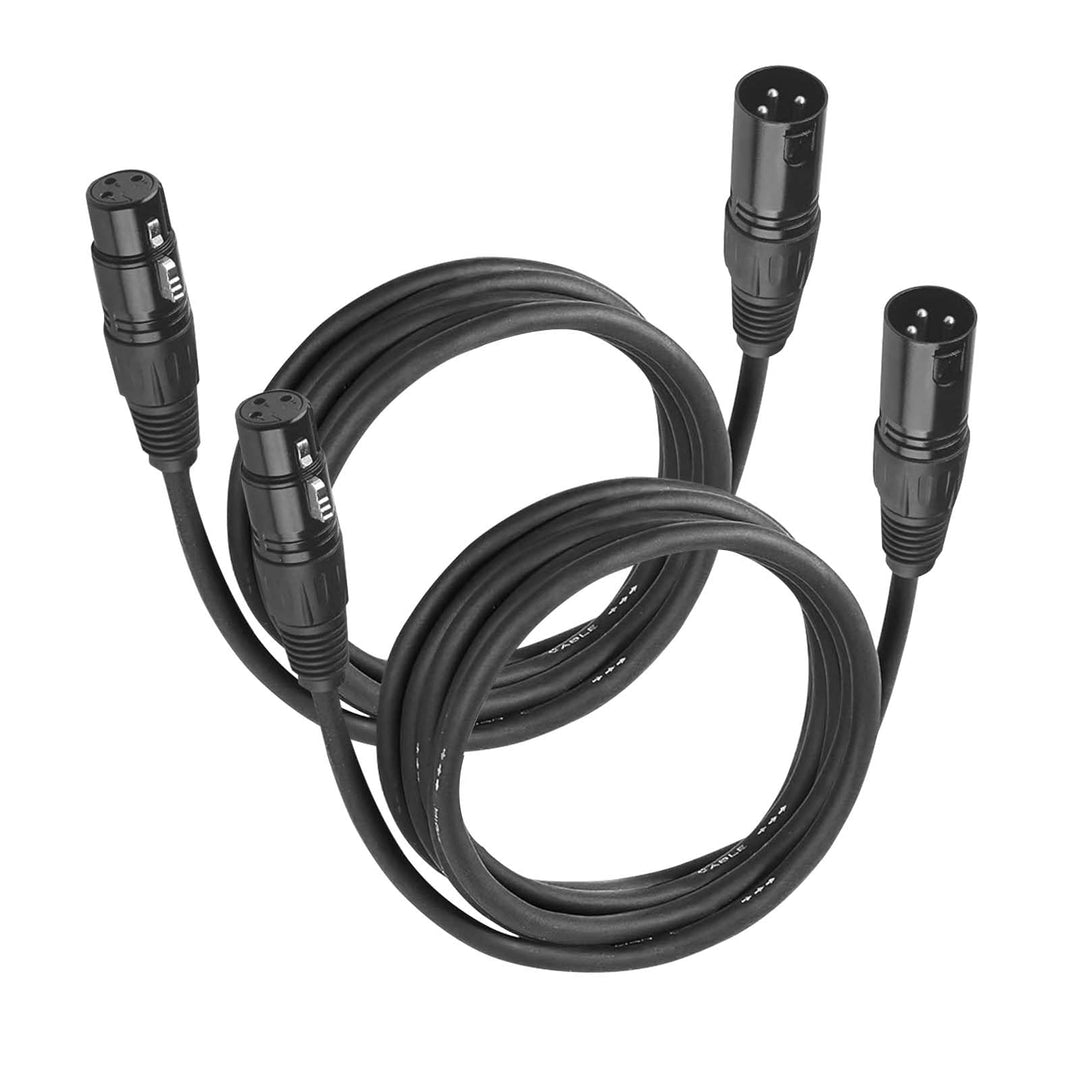 3-Pin-Dmx-Kabel-männlich weibliche XLR-Patchkabel, Kabel dmx 3m/9.8ft xlr 2Stück 3m, 2Stück 3m
