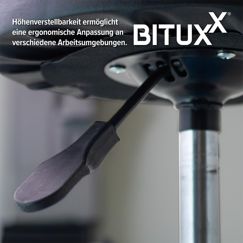 Bituxx® Werkstatthocker Drehhocker Rollhocker Hocker Drehstuhl Sitz Werkstatt Werstattstuhl Stufenlo