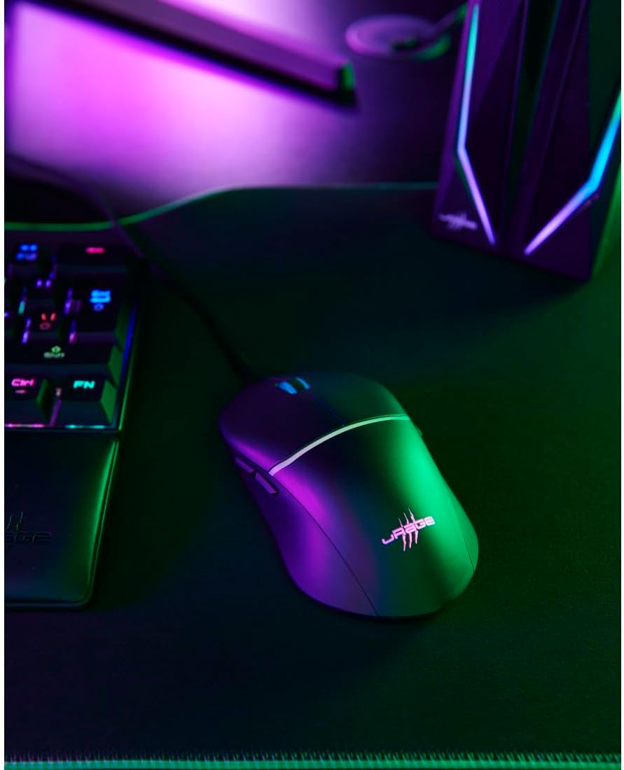 uRage Gaming-Maus Reaper 430, kabelgebundene Maus mit 9 programmierbaren Tasten, bis zu 12.000 DPI,