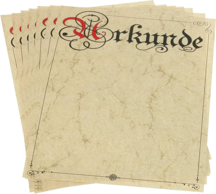 50 Stück Urkunde Urkundenpapier 160g Papier A4 Qualitätsdruck auf Elefantenhaut zum selbst bedrucken