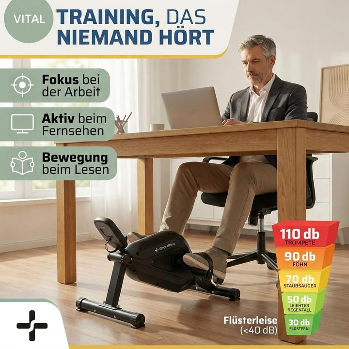 SportPlus | 2022 Modell | Beintrainer für zuhause &amp; Büro, Mini-Heimtrainer mit Magnet-Bremse &amp; 8 Wid