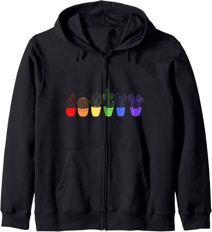 Kaktuspflanze saftiger Regenbogen LGBT Gay Month Pride LGBTQ Kapuzenjacke