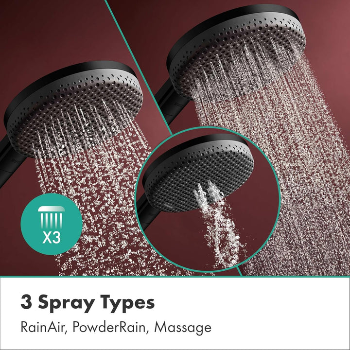 hansgrohe Raindance Alive Select S - Duschkopf, Handbrause mit 3 Strahlarten (inkl. PowderRain), run