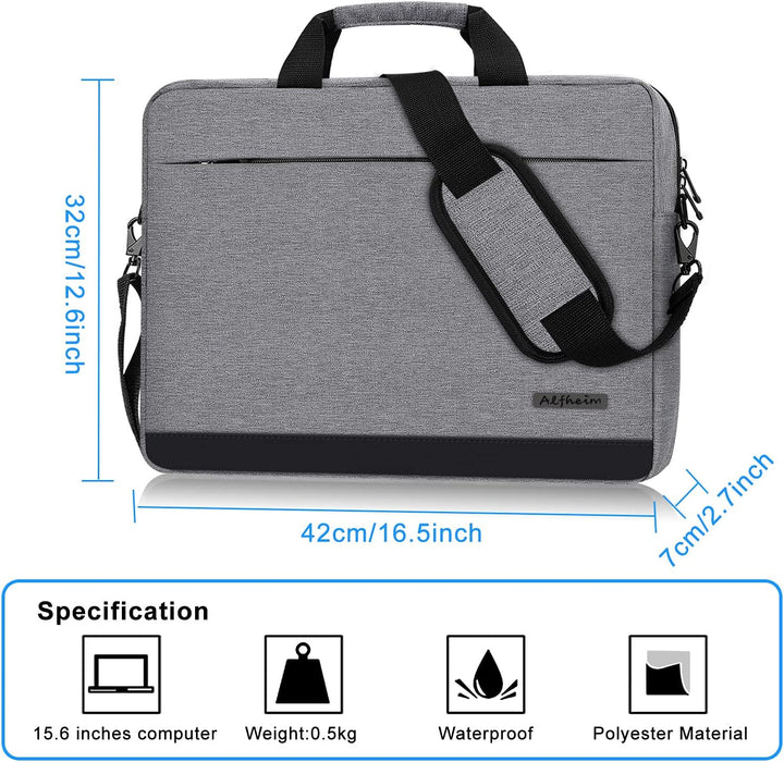 Alfheim Laptoptasche mit Schultergurt 15.6/16 Zoll Herren Damen Leichte Wasserdichte Weiche Computer