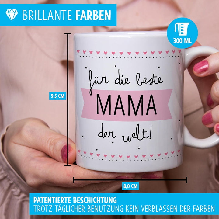 OWLBOOK® Tasse Beste Mama mit Foto selbst gestalten | Fototasse mit eigenem Bild | Geschenke Geburts