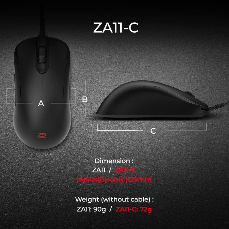 BenQ - ZOWIE Zowie ZA11-C Symmetrische Gaming-Maus für Esports | Geringeres Gewicht | Paracord-Kabel