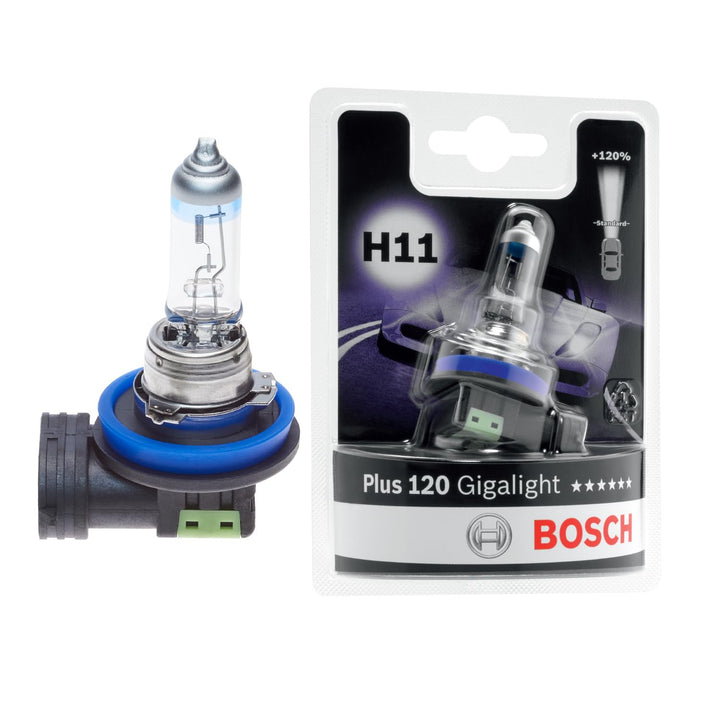 Bosch H11 Plus 120 Gigalight Halogen-Glühlampe für Auto-Scheinwerfer, 12 V 55 W, 120 % mehr Licht -