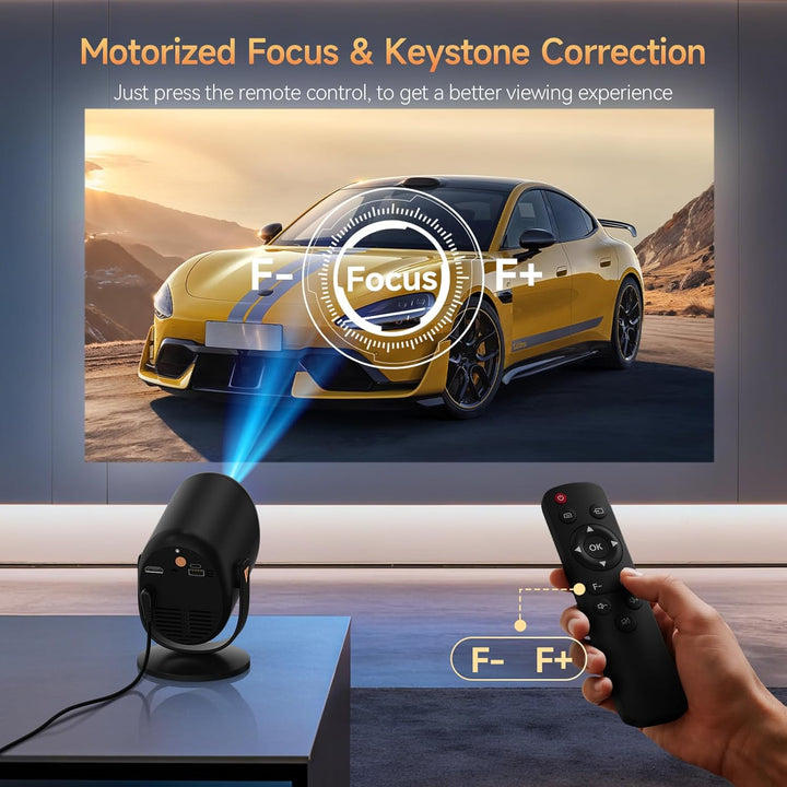 Mini Beamer 4k Heimkino, tragbarer Projektor Native 1080P Unterstützung 4K mit um 180° verstellbarem