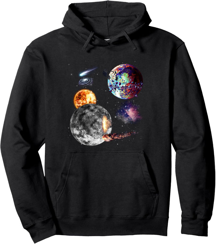 Weltraum Universum Motiv Planeten Sonne Sonnensystem Galaxie Pullover Hoodie