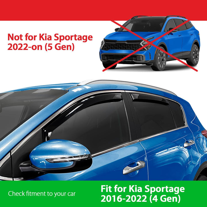 Goodyear Windabweiser für/kompatible mit Kia Sportage 2016-2021 Autofenster Regenschutz, Regenabweis