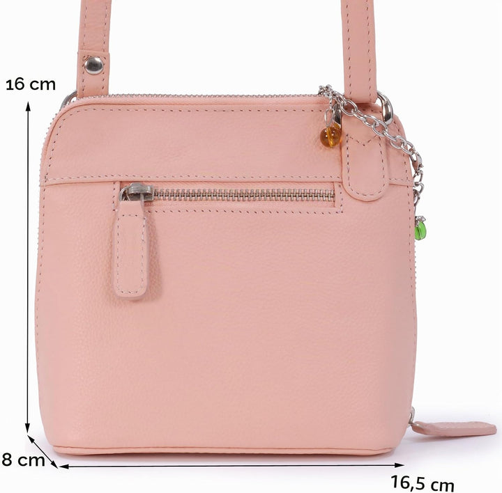 Catwalk Collection Handbags - Leder - Klien Umhängetasche/Schultertasche - LENA S Rosa, S Rosa