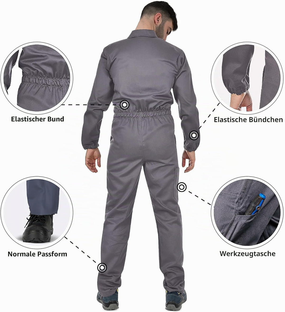 BWOLF ANAX Arbeitsoverall Herren Overall Herren Arbeitskleidung 100% Baumwolle Arbeitsoveralls mit 5