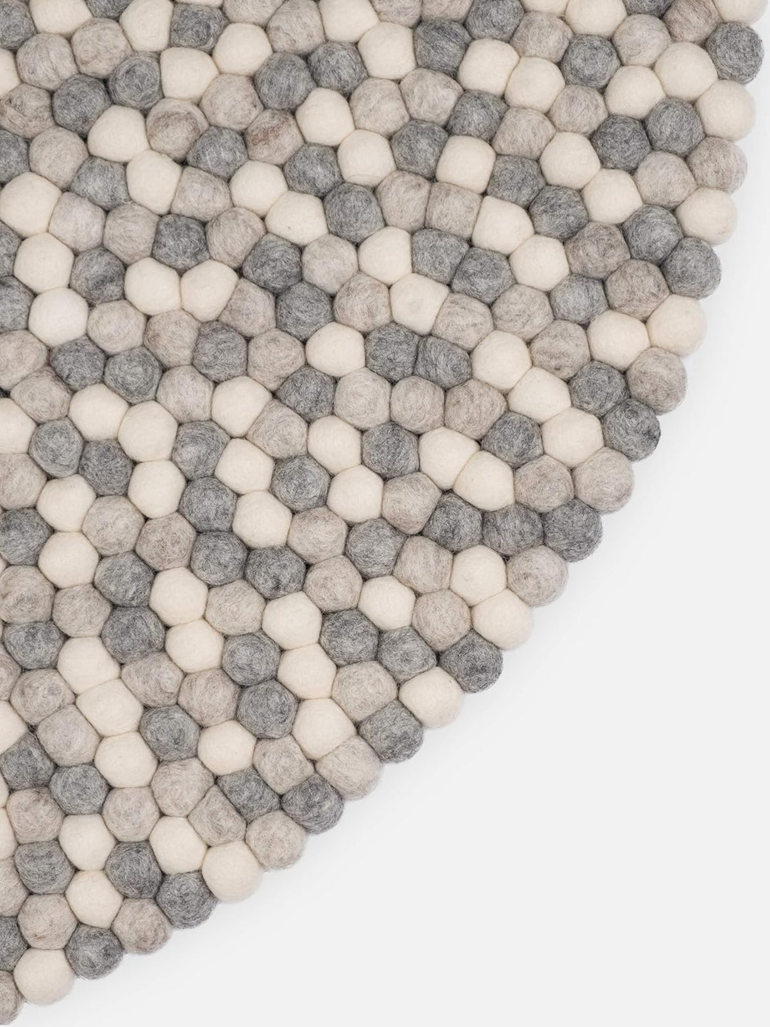 myfelt Hella Filzkugelteppich — Ø 50 cm, ideal für Schlaf-, Wohn-, Kinderzimmer, Flur & Bad 50cm Ø W