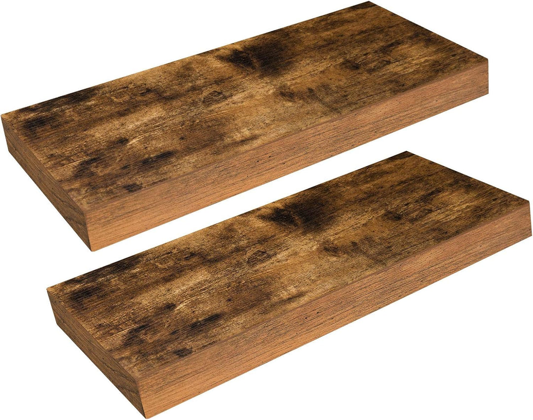 HOOBRO Wandregal, Schweberegal 2er-Set, stabile Wandboards, 40 x 20 x 3,8 cm Hängeregale, mit unsich