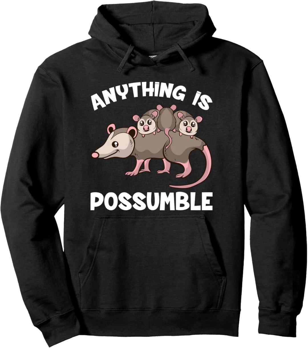 Lustiges Opossum Anything Is Possumble Cute Possum Family Pullover Hoodie