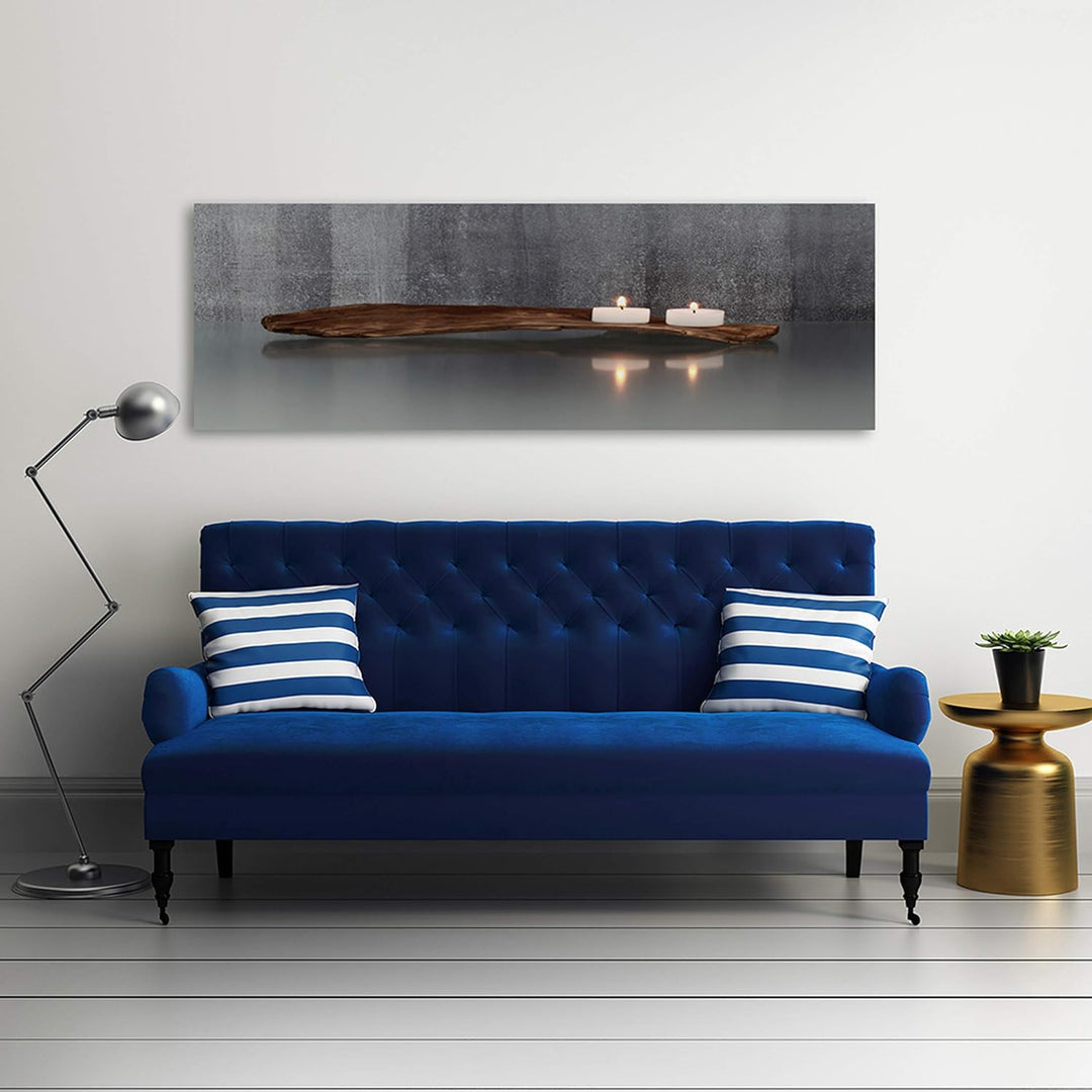 Feeby Bilder Kerzen Holz 120x40 cm Wohnzimmer Schlafzimmer Büro Flur Küche Wandbilder Modern Bild au