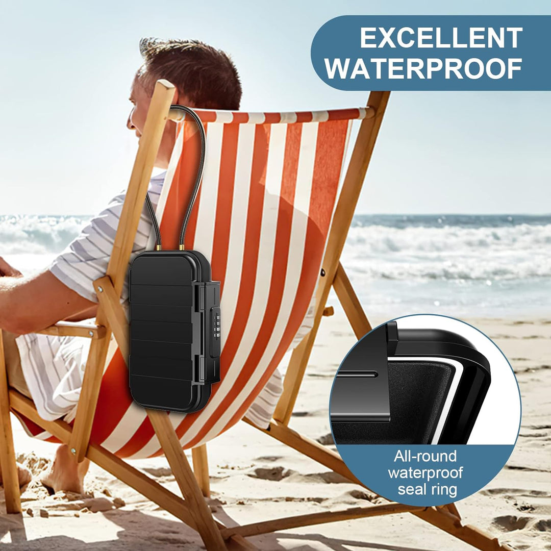 Upgrade Tragbarer Tresor, Sicherheitsbox mit Zahelncode,Wasserdicht Anti-Diebstahl Mini Tresor Zahle