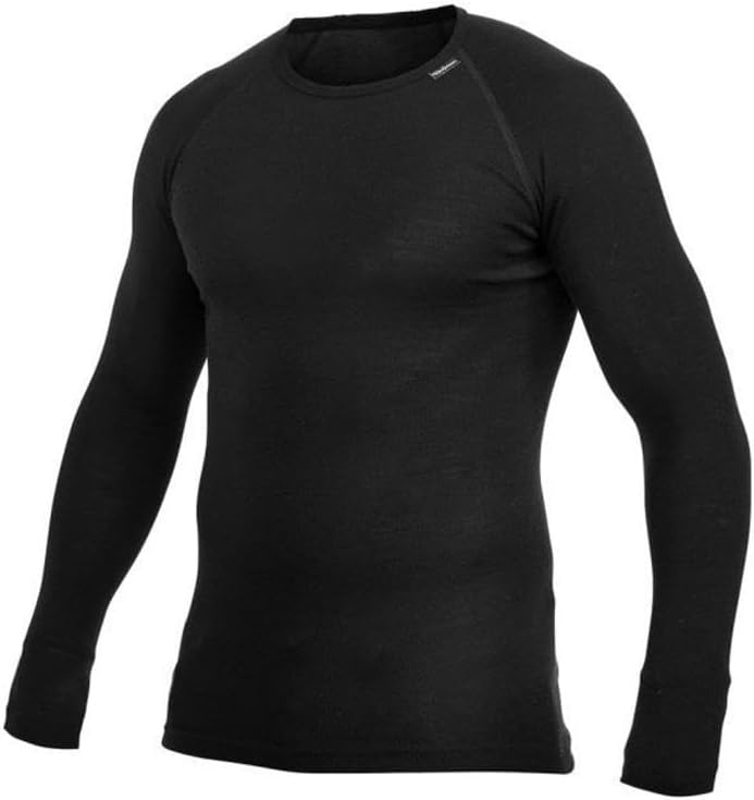 Woolpower Lite Crewneck Long Sleeve Shirt Men - Merino Unterwäsche XXL Schwarz, XXL Schwarz