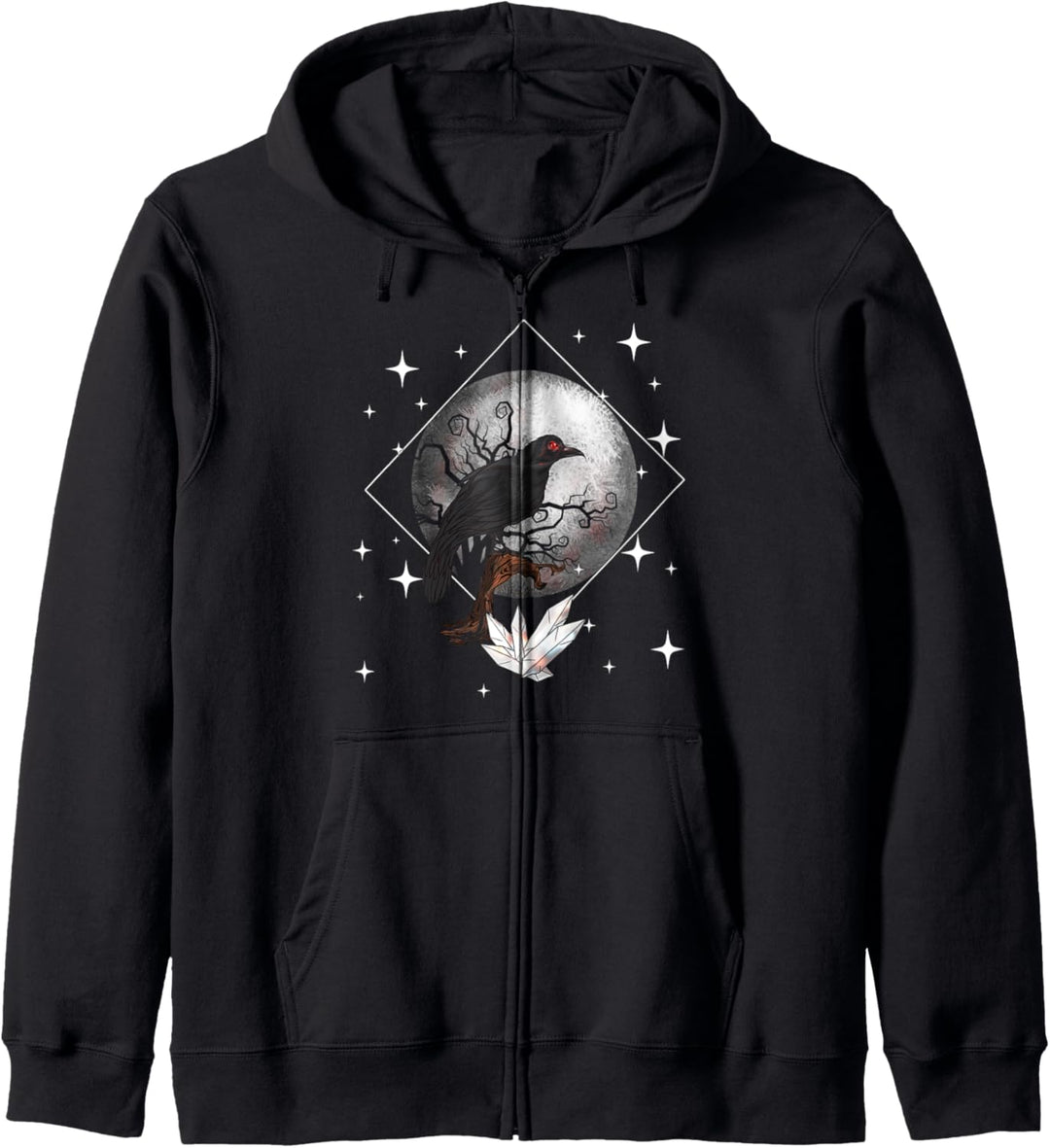 Rabe im Mondschein Witchcraft Krähe Okkult Hexerei Geschenk Kapuzenjacke