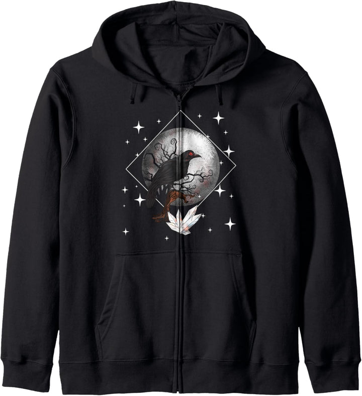 Rabe im Mondschein Witchcraft Krähe Okkult Hexerei Geschenk Kapuzenjacke
