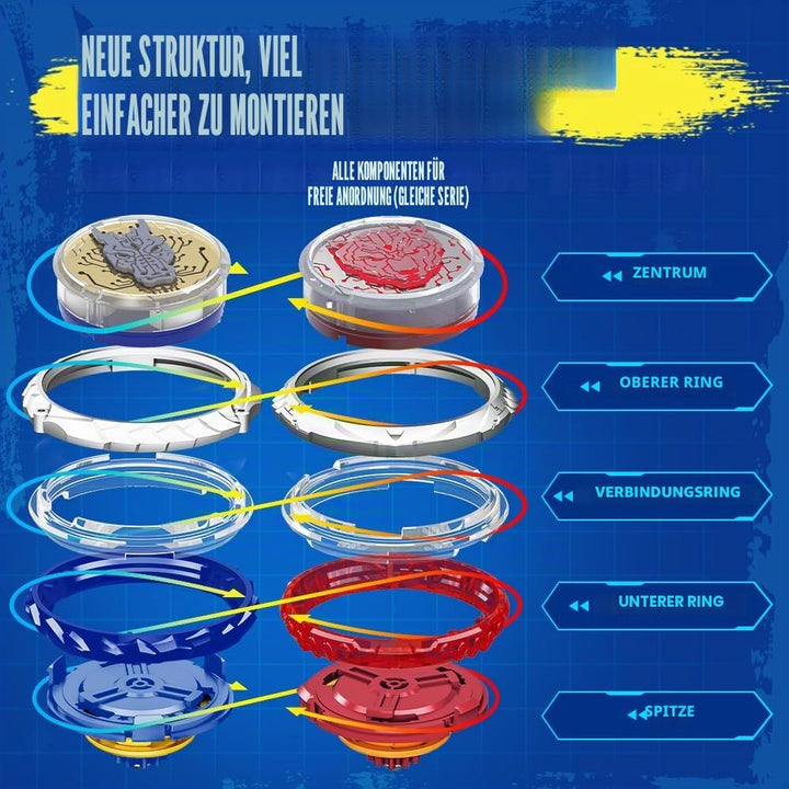 INFINITY NADO Kreisel für Kinder Metall Spielzeug Jungen, Battle Tops Kreisel Launcher Spielzeug, Sp