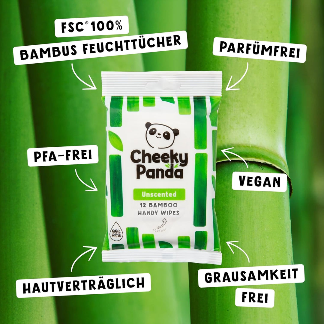 The Cheeky Panda Plastikfrei Feuchttücher Box Baby | 12 Packungen x 12 Stück (144 Feuchttücher) | Fü