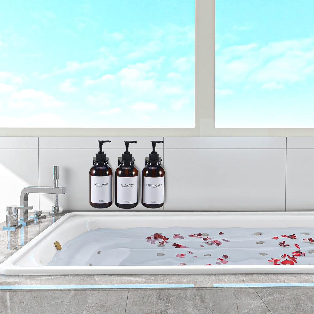 Shampoo und Conditioner Spender für Duschwand 3 Kammer, nachfüllbare Shampoo und Conditioner Flasche