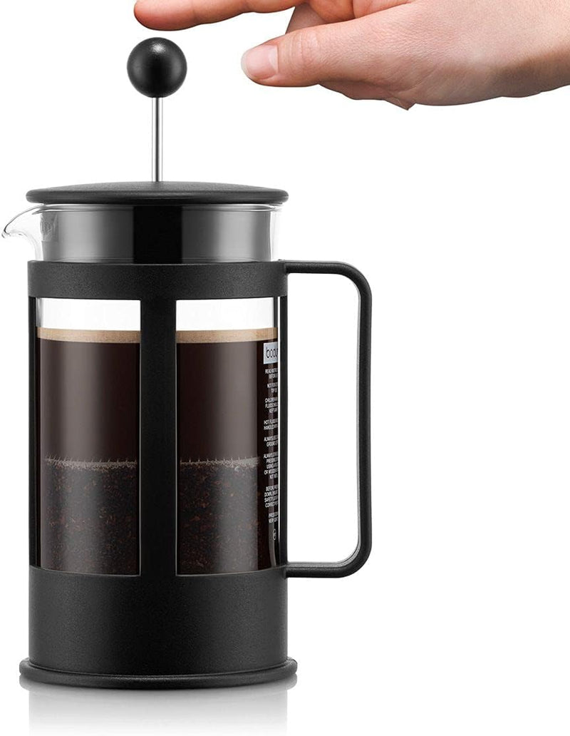 Bodum 1784-01 KENYA Kaffeebereiter (French Pressesystem, Spülmaschinengeeignet), schwarz, 0,5 L, 4 C