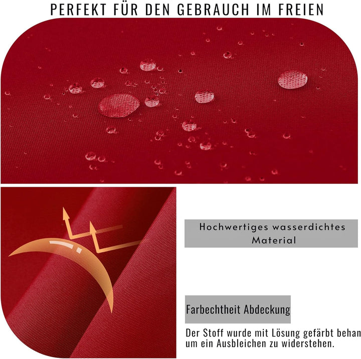 Outdoor Stuhlkissen 40x40, 2er Set mit Bändern, Rot Rot 40 x 40 x 7 cm, Rot 40 x 40 x 7 cm