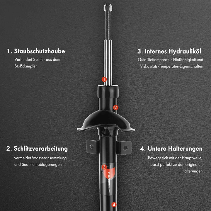 Frankberg 2x Stossdämpfer Gasdruck Vorderachse Kompatibel mit Fiesta IV JA JB 1995-2002 Fiesta Kaste