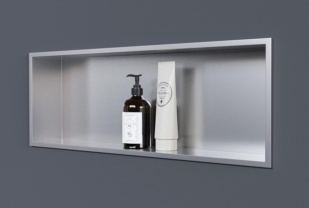 Wandnische aus Edelstahl NT206010X - 20 x 60 x 10 cm (B x H x T) Einbauregal, flexibler Einbau- Idea
