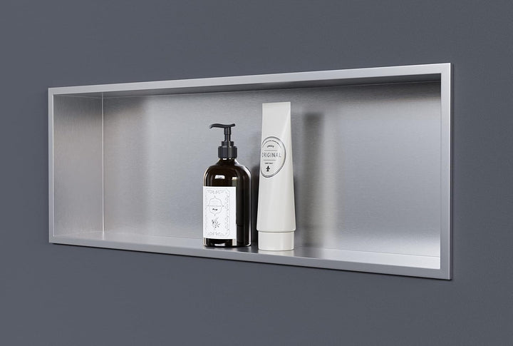 Wandnische aus Edelstahl NT206010X - 20 x 60 x 10 cm (B x H x T) Einbauregal, flexibler Einbau- Idea