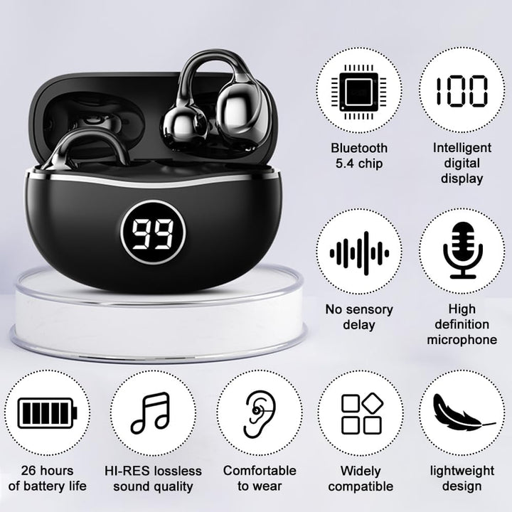 Bluetooth-Headset öffnen, Drahtlose Ohrclip-Kopfhörer, Kabellose Bluetooth 5.4, Open Ear Bluetooth K