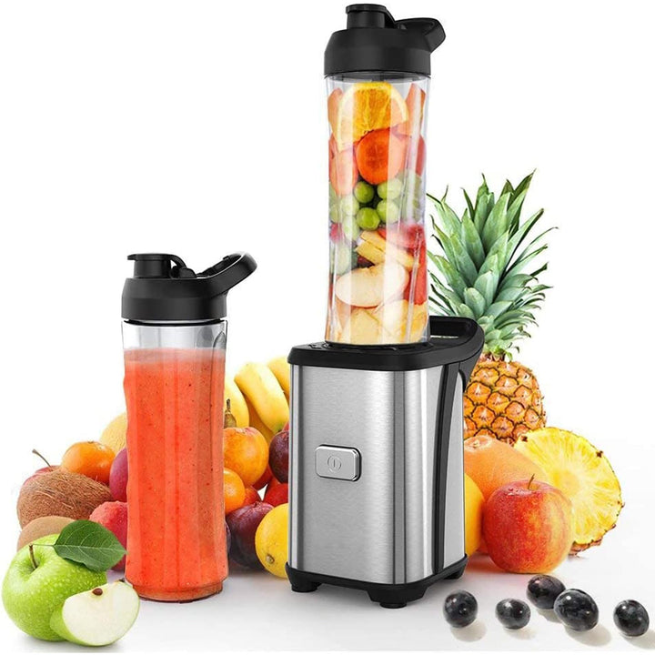 Enfmay Mixer Smoothie Maker - 350W Smoothie Mixer to Go mit 2x600ml Flaschen - Tragbarer Edelstahl B