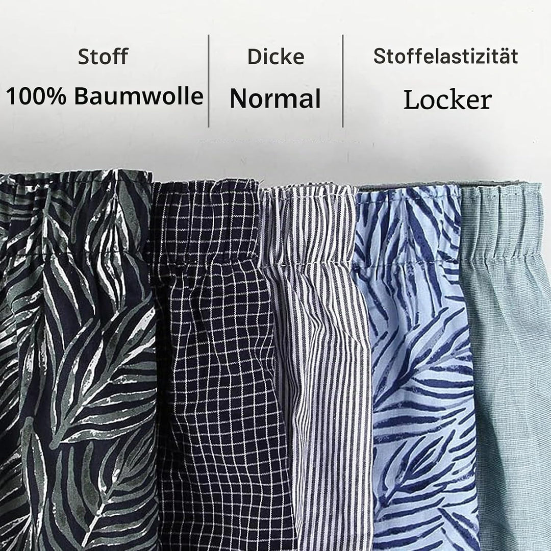 5Mayi Mens Boxers Shorts Multipack Woven Mens Underwear Pack Cotton Plaid Men&