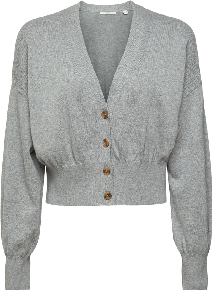 ESPRIT Damen Strickjacke S 039/Medium Grey 5, S 039/Medium Grey 5