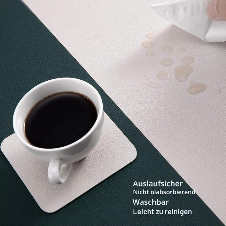 Myir JUN Tischsets Abwaschbar und Untersetzer, Platzset Leder Platzdeckchen Abwaschbar Doppelseitige