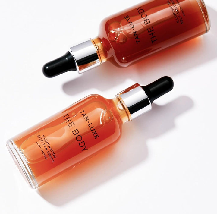 Tan Luxe THE BODY Fake Tan Drops, Dark (50 ml) Add Tanning Drops to Skin Care for Custom Body Tan, C