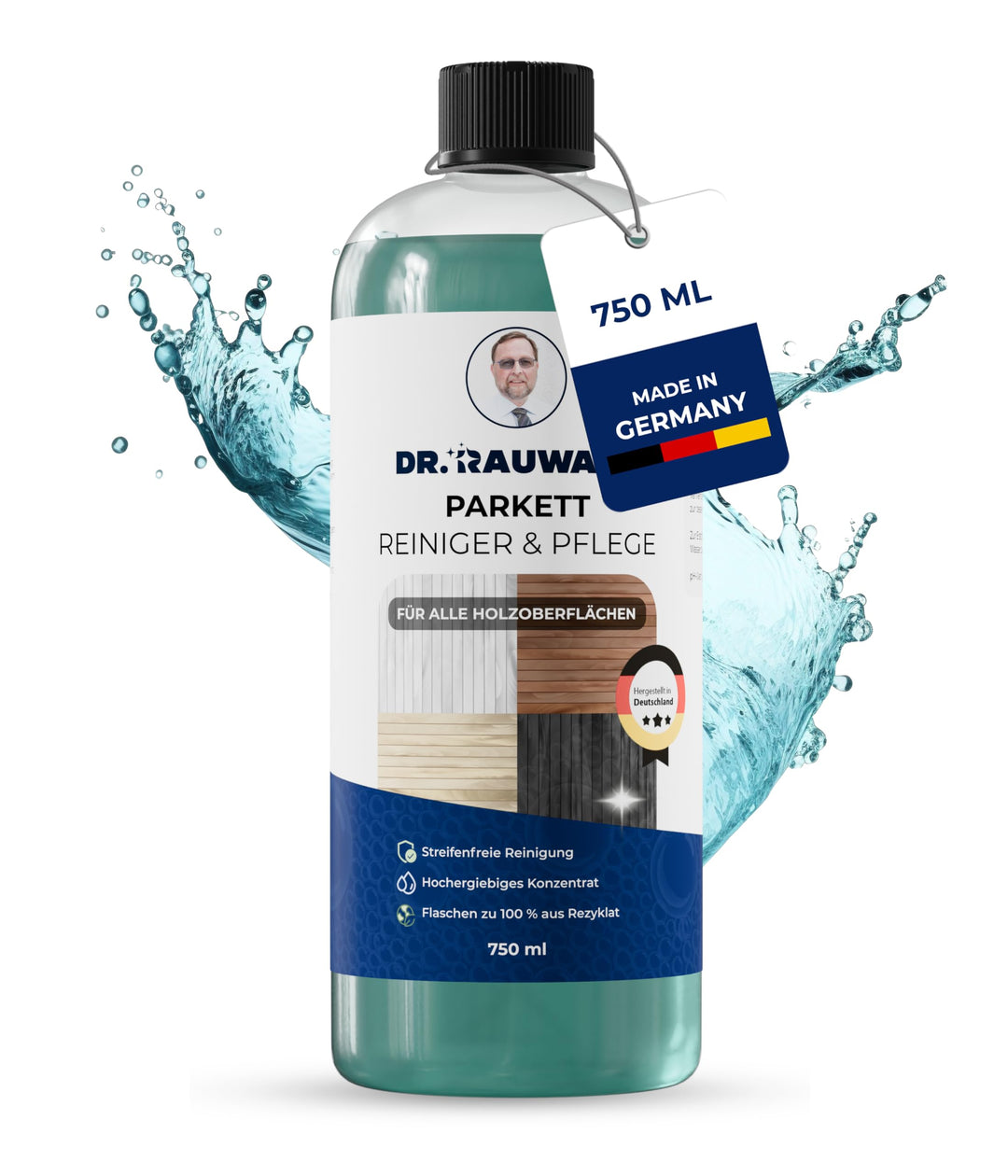 Dr. Rauwald Parkettreiniger & Wischpflege [750ml] – 2-in-1 für Erstpflege & Unterhaltsreinigung – Fü