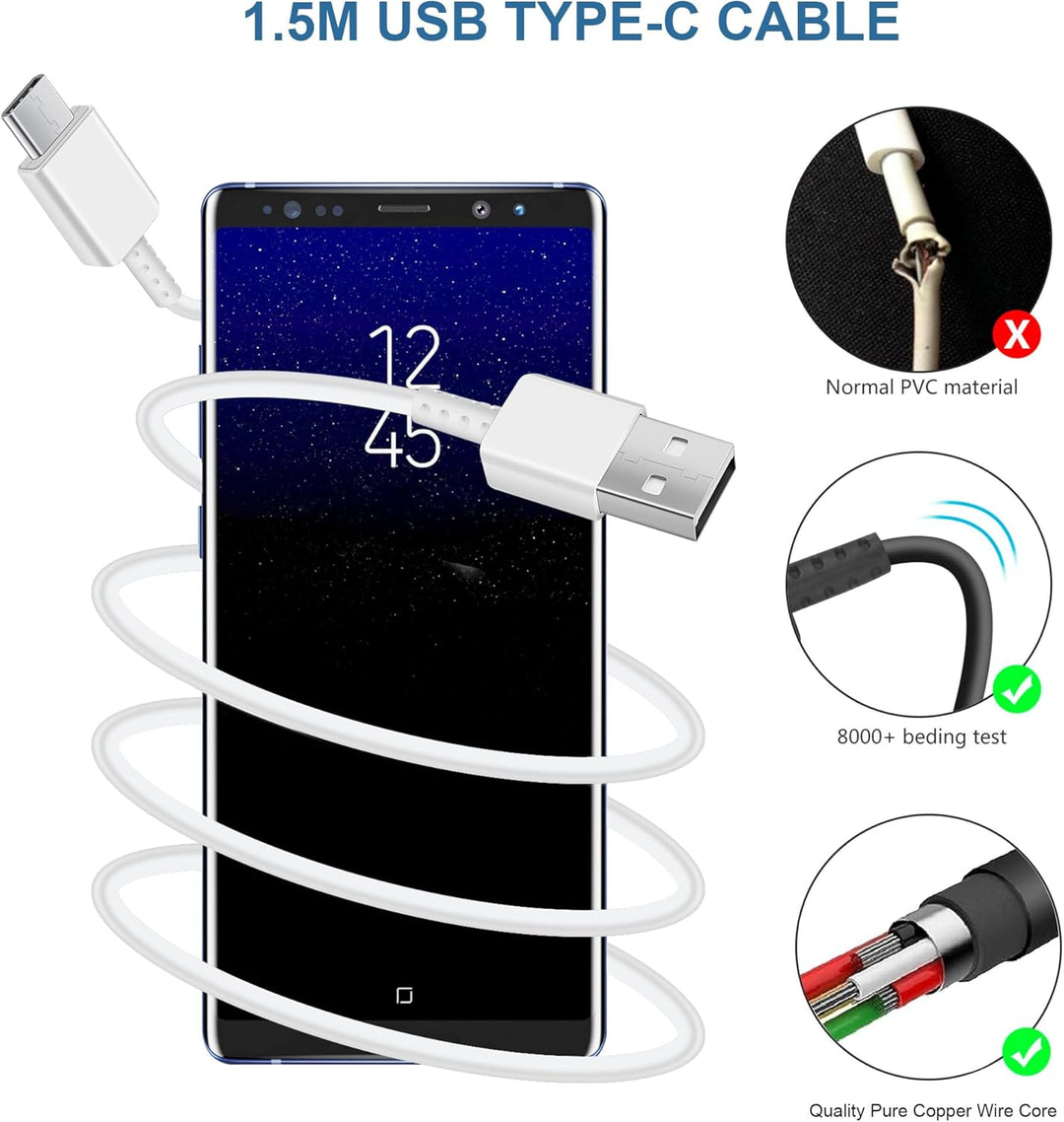 3er Pack USB Ladegerät mit Ladekabel Original USB Typ-C für Samsung Galaxy A15 A14 A13 A04S A71 A55
