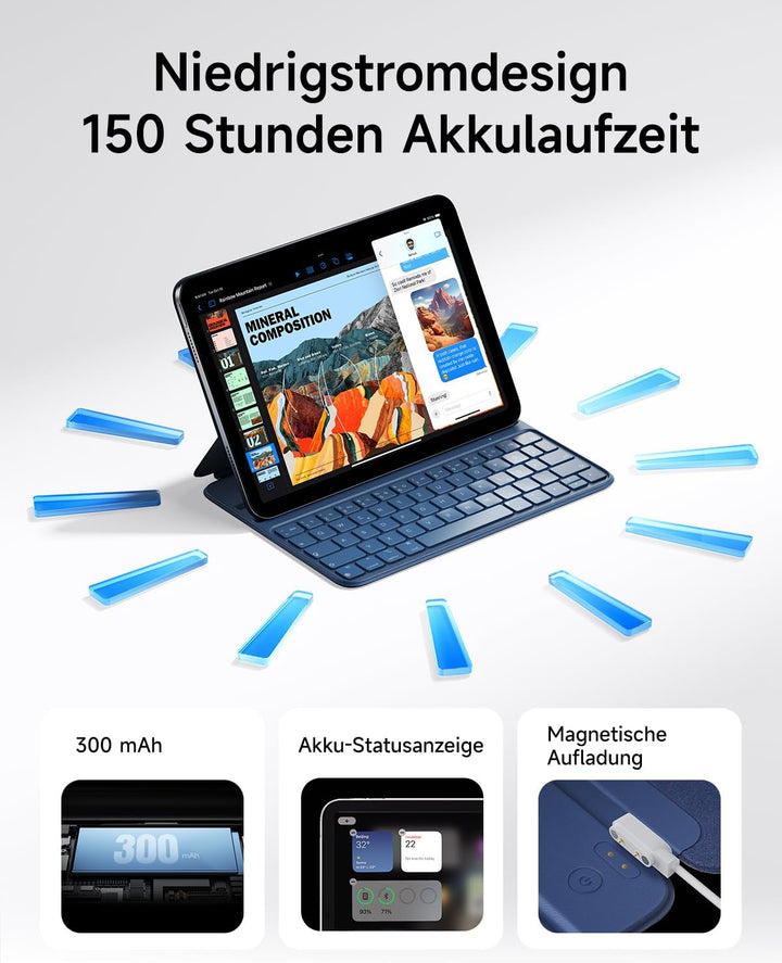 HOU ipad 10 Generation Hülle mit Tastatur (10,9 Zoll 2022),einstellbarem Winkel Tastatur ipad 10. Ge