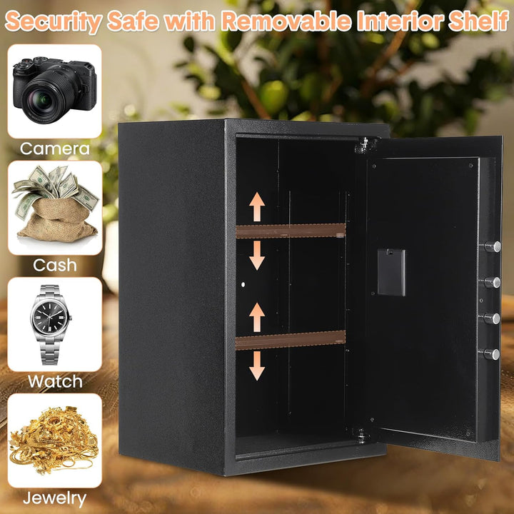 Garvee 70L Safe Tresor mit Zahlencode, Schlüssel & Feuerfester Tasche, Tresor für Zuhause / Hotel, A