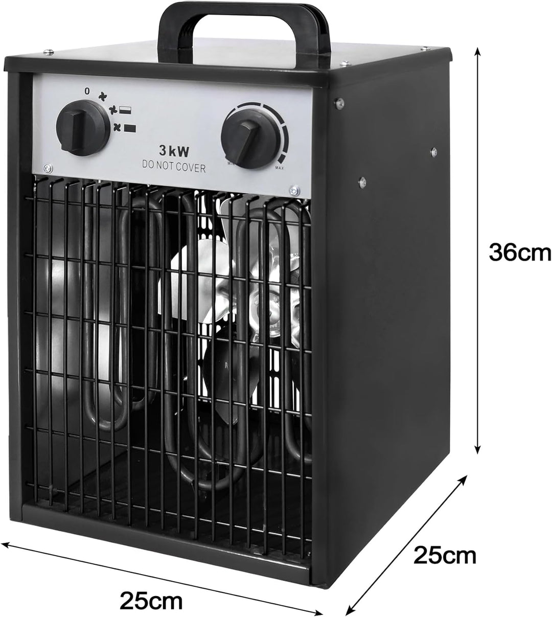 Aufun Heizlüfter Elektroheizung 3KW 220V-Profi-Industrie Heizgerät Elektroheizer Heizstrahler Heizge