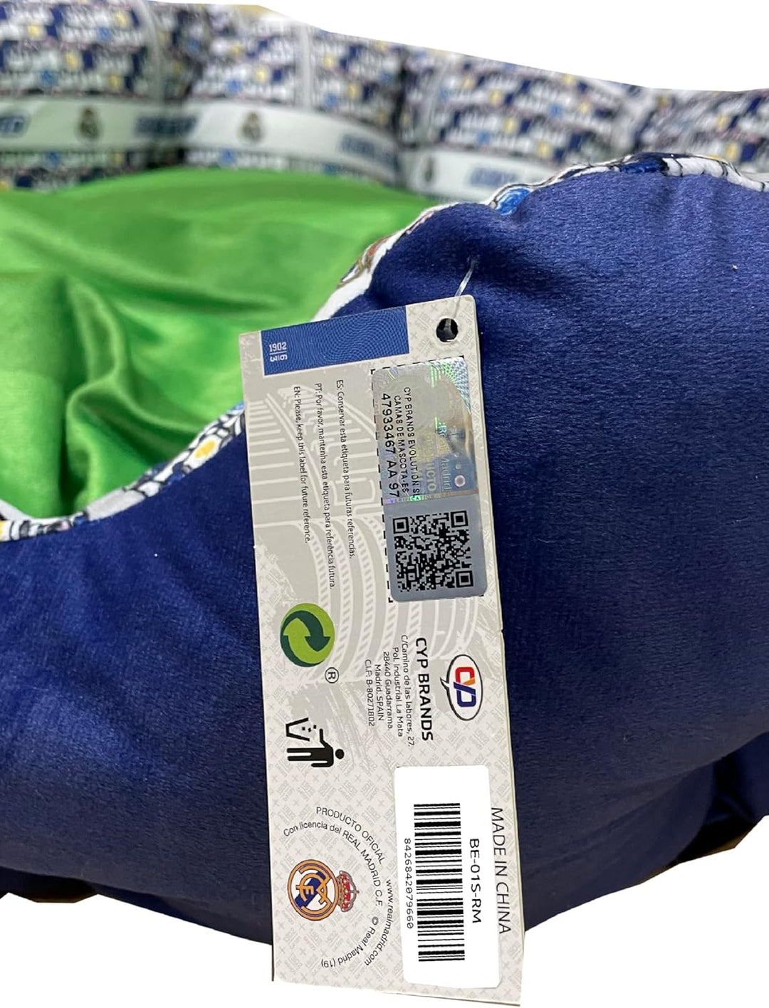 Real Madrid CF - Bett für Haustiere, Korbtyp, Grösse S, Polyester, Blau und Weiss, offizielles Produ