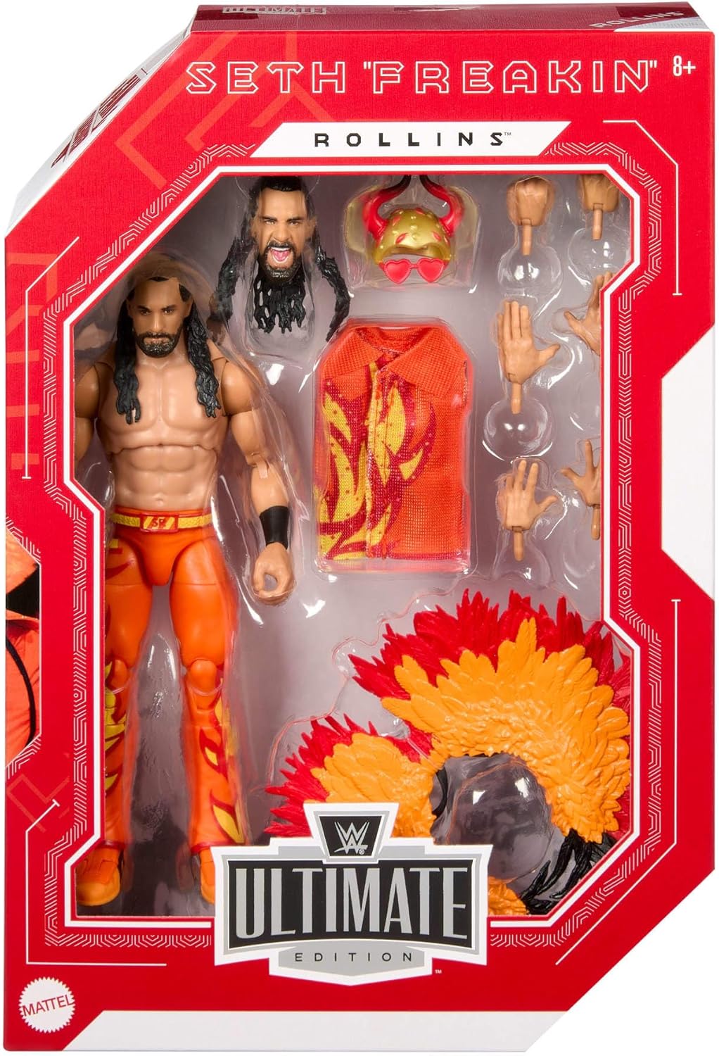 Mattel WWE Ultimate Edition Actionfigur Seth Rollins Fan TakeOver Sammelfigur mit austauschbarem Zub