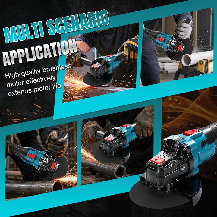 Akku Winkelschleifer für Makita 18V Akku (Ohne Akku), 600W Bürstenloser Profi-Schleifer, 125mm Schei