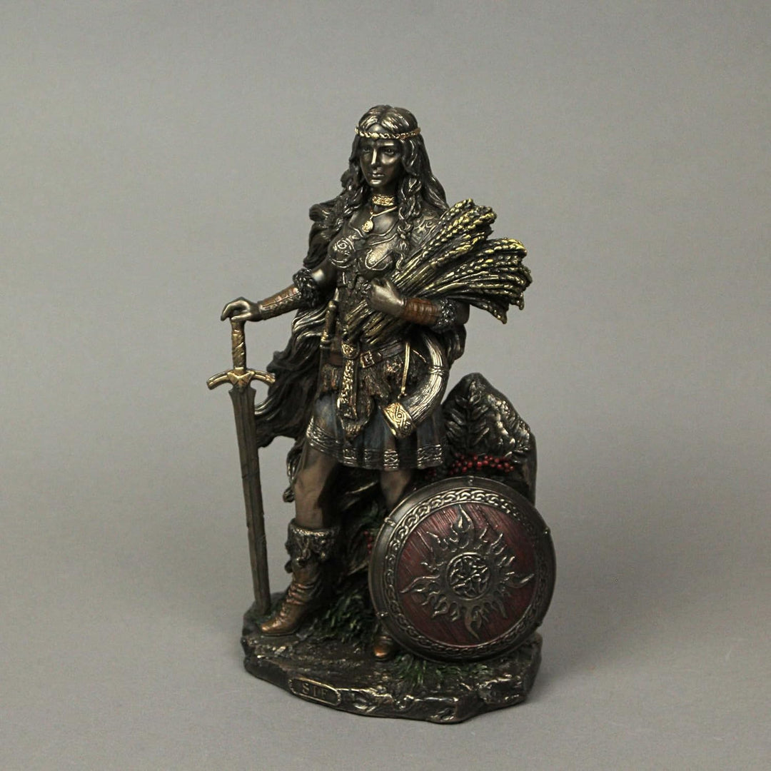 Veronese Design 21,6 cm Lady SIF Die nordische Göttin der Erde und Familie, Kunstharz-Skulptur, bron