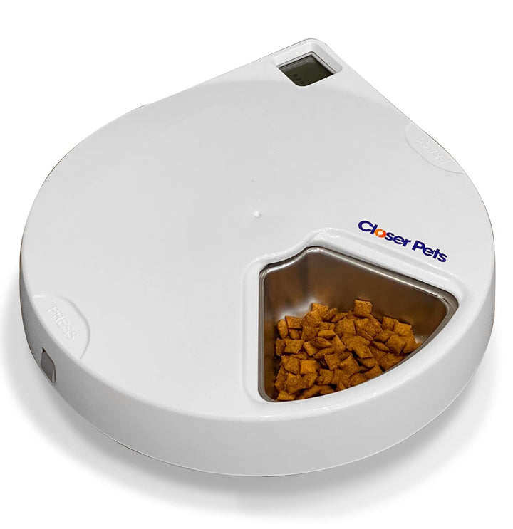 Closer Pets Five-Meal Automatischer Futternapf mit Edelstahl-Einsätzen und Kühlakkus (C500) 5 Meal F