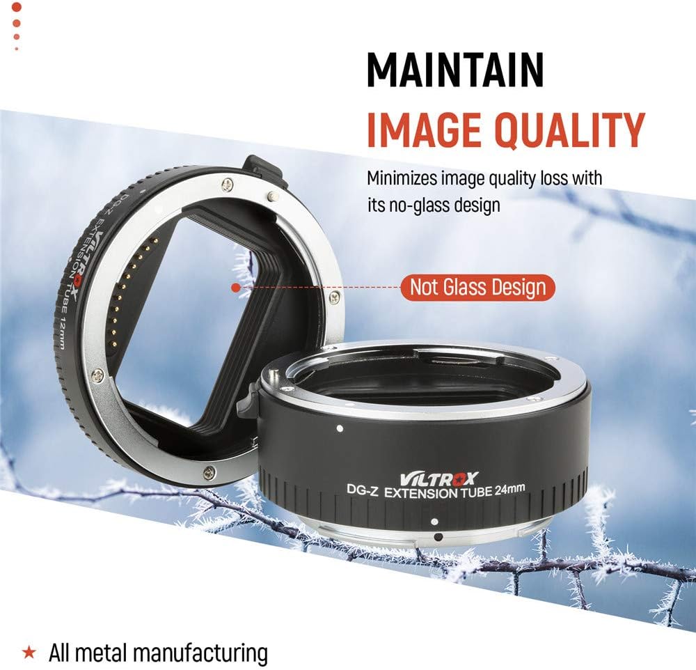 Viltrox DG-Z Autofokus Zwischenringe Makro Verlängerungsring-Set 12mm+24mm für Nikon Z-Mount Z6 Z7 Z